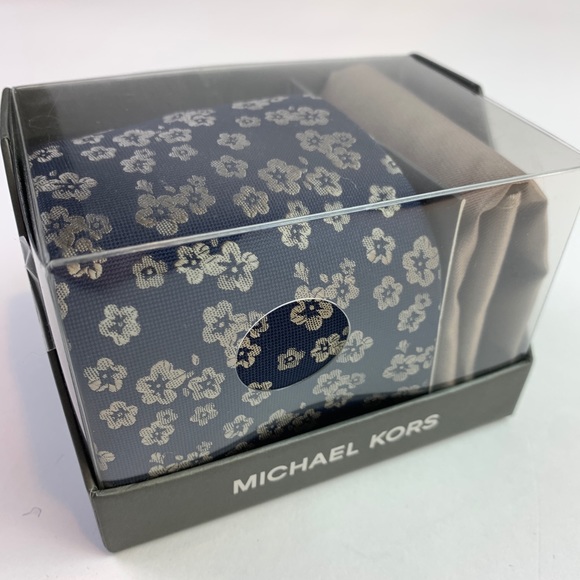 Michael Kors Neck Tie Pocket Square floral mens - Picture 2 of 5